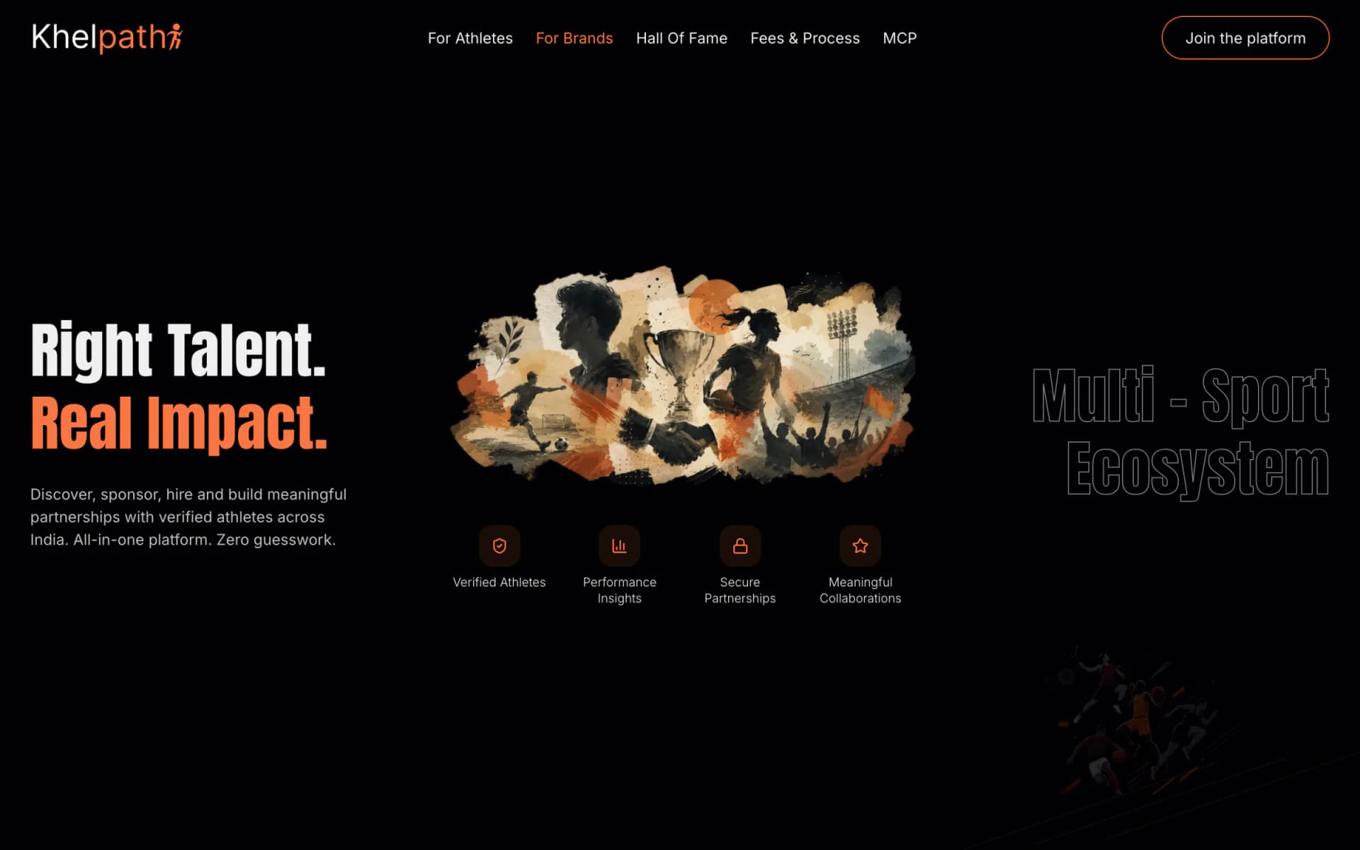 Khelpath page for brands looking to work with athletes